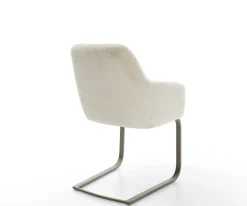 FreischwingerPejo-Flex Plüsch Creme-Weiß Freischwinger flach Effektfinish Titan Taschenfederkern Sofort versandfertig