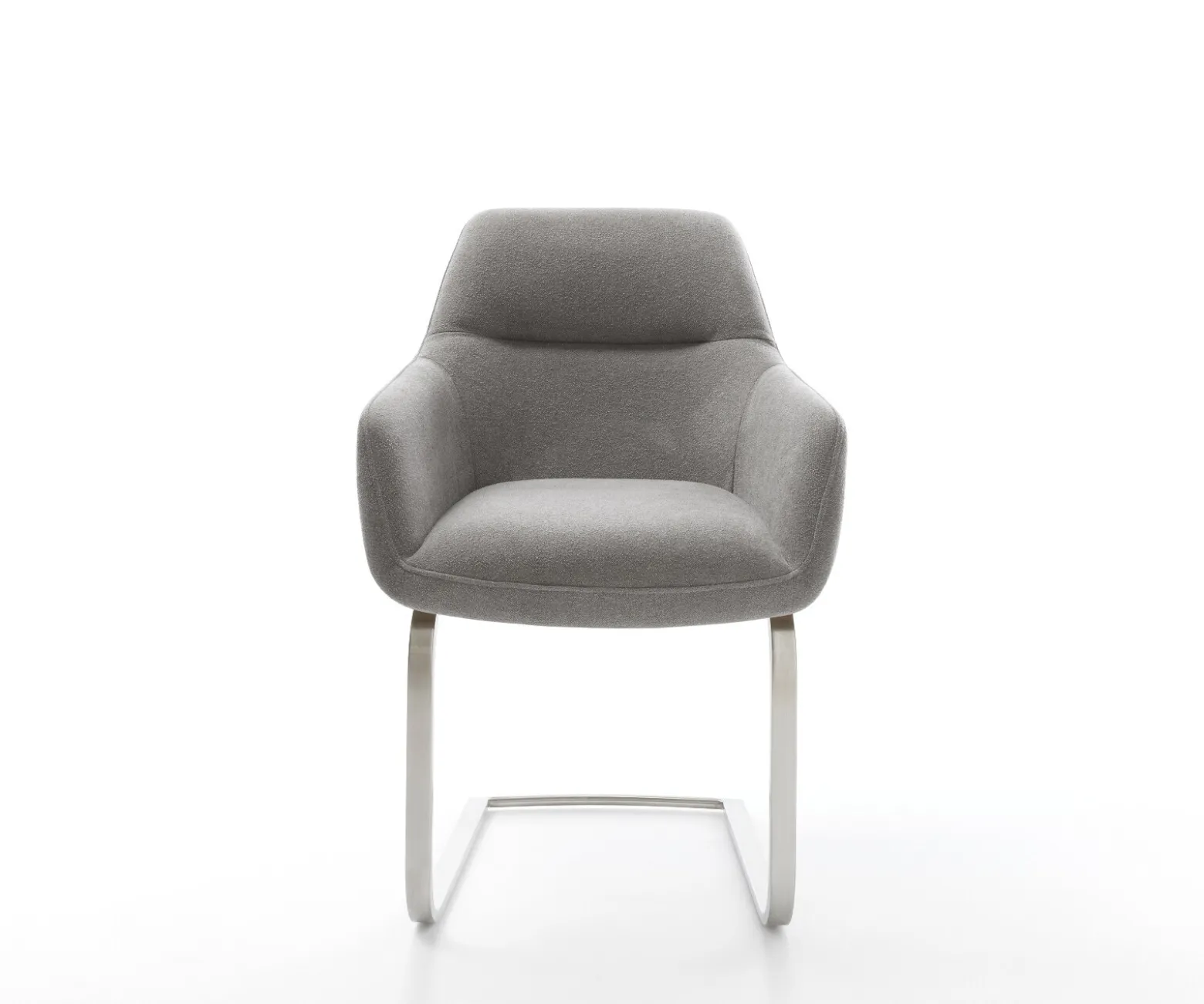 FreischwingerPejo-Flex Strukturstoff Soft Grau Freischwinger flach Edelstahl Taschenfederkern Sofort versandfertig