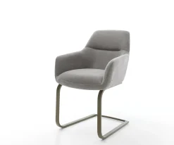 FreischwingerPejo-Flex Strukturstoff Soft Grau Freischwinger flach Effektfinish Titan Taschenfederkern Sofort versandfertig