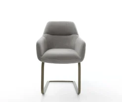 FreischwingerPejo-Flex Strukturstoff Soft Grau Freischwinger flach Effektfinish Titan Taschenfederkern Sofort versandfertig