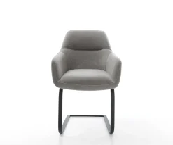 FreischwingerPejo-Flex Strukturstoff Soft Grau Freischwinger flach Schwarz Taschenfederkern Sofort versandfertig