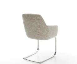 FreischwingerPejo-Flex Webstoff Soft Beige Freischwinger flach Edelstahl Taschenfederkern Sofort versandfertig
