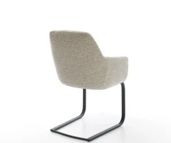 FreischwingerPejo-Flex Webstoff Soft Beige Freischwinger flach Schwarz Taschenfederkern Sofort versandfertig