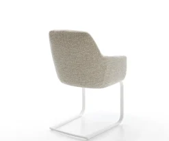 FreischwingerPejo-Flex Webstoff Soft Beige Freischwinger flach Weiß Taschenfederkern Sofort versandfertig