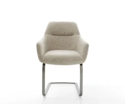 FreischwingerPejo-Flex Webstoff Soft Beige Freischwinger flach Graphit Taschenfederkern Sofort versandfertig