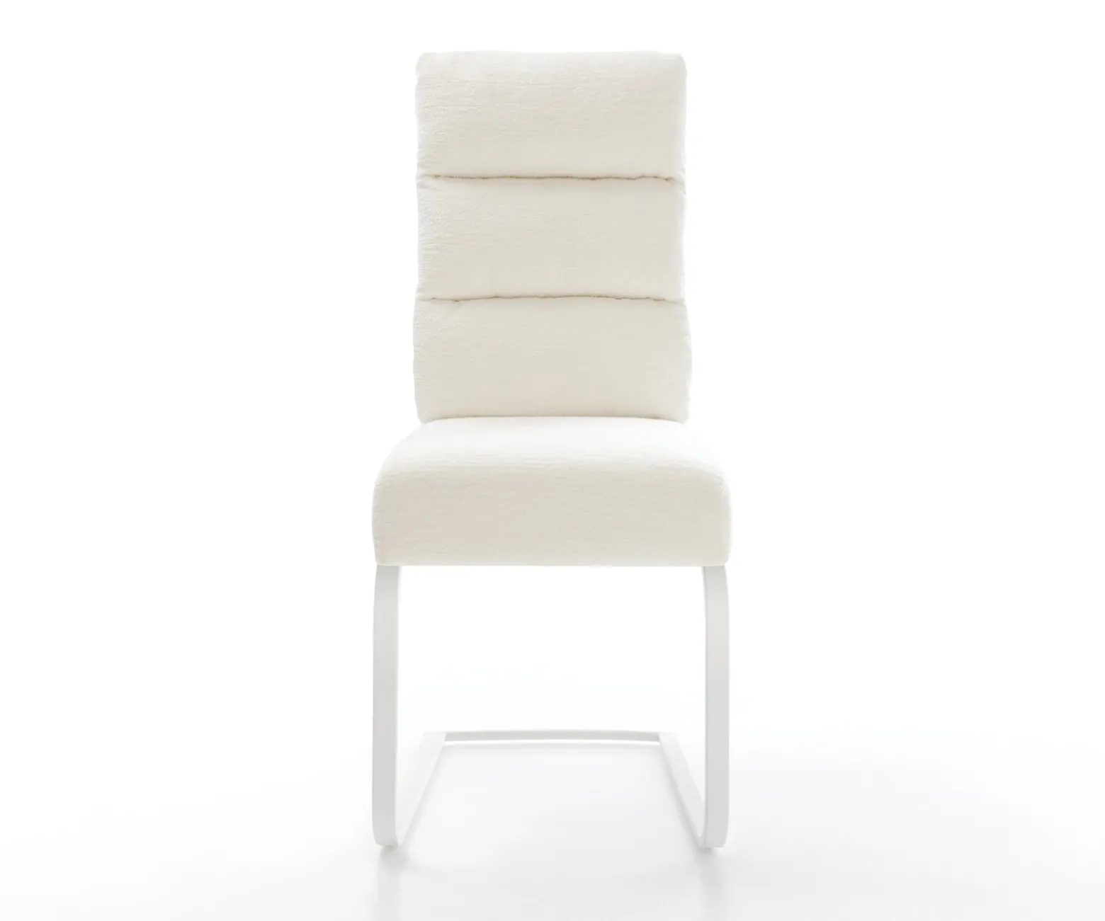 FreischwingerPela-Flex Bouclé Soft Beige Freischwinger flach Weiß Taschenfederkern Sofort versandfertig