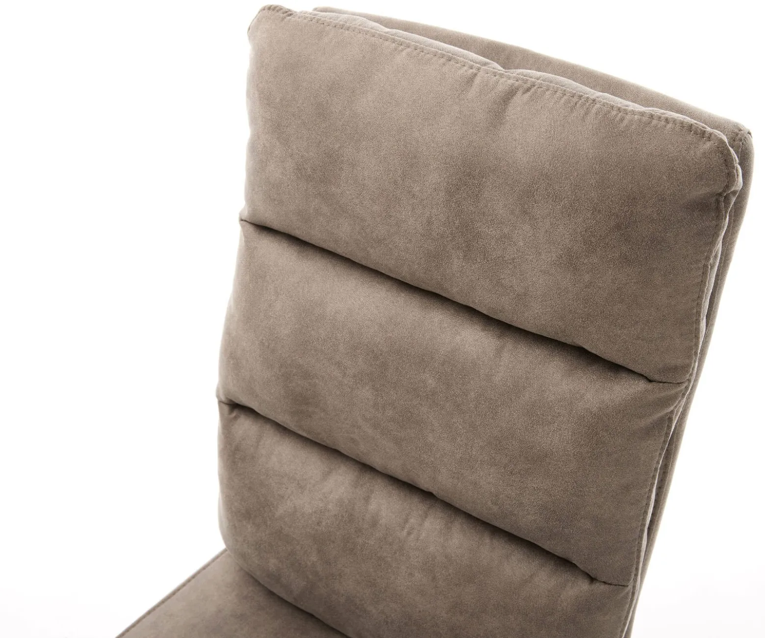 FreischwingerPela-Flex Mikrofaser Taupe Vintage Freischwinger flach Edelstahl Taschenfederkern Sofort versandfertig