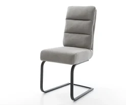 FreischwingerPela-Flex Strukturstoff Soft Grau Freischwinger flach Schwarz Taschenfederkern Sofort versandfertig