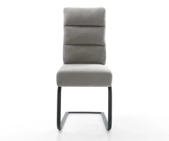 FreischwingerPela-Flex Strukturstoff Soft Grau Freischwinger flach Schwarz Taschenfederkern Sofort versandfertig