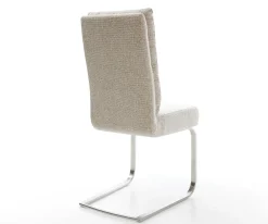 FreischwingerPela-Flex Webstoff Soft Beige Freischwinger flach Edelstahl Taschenfederkern Sofort versandfertig