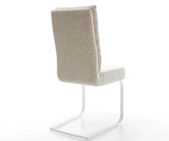 FreischwingerPela-Flex Webstoff Soft Beige Freischwinger flach Weiß Taschenfederkern Sofort versandfertig