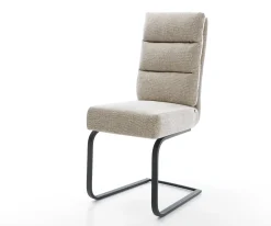 FreischwingerPela-Flex Webstoff Soft Beige Freischwinger flach Schwarz Taschenfederkern Sofort versandfertig