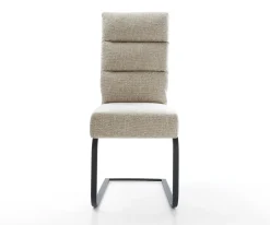 FreischwingerPela-Flex Webstoff Soft Beige Freischwinger flach Schwarz Taschenfederkern Sofort versandfertig