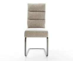 FreischwingerPela-Flex Webstoff Soft Beige Freischwinger flach Graphit Taschenfederkern Sofort versandfertig