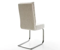 FreischwingerPela-Flex Webstoff Soft Beige Freischwinger flach Graphit Taschenfederkern Sofort versandfertig