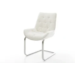 FreischwingerTaimi-Flex Bouclé Soft Beige Freischwinger flach Edelstahl Sofort versandfertig