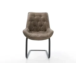 FreischwingerTaimi-Flex Mikrofaser Taupe Vintage Freischwinger flach Schwarz Sofort versandfertig