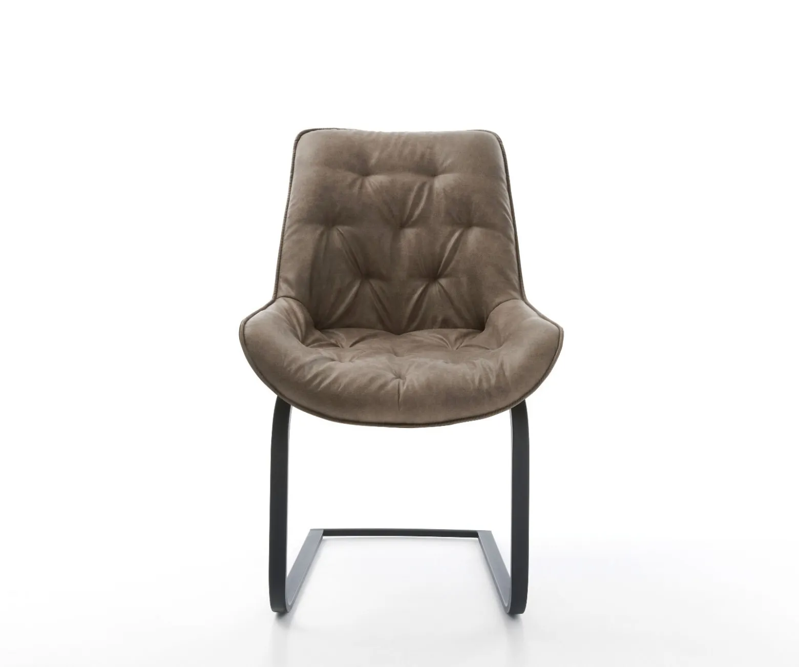 FreischwingerTaimi-Flex Mikrofaser Taupe Vintage Freischwinger flach Schwarz Sofort versandfertig