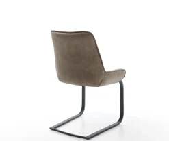 FreischwingerTaimi-Flex Mikrofaser Taupe Vintage Freischwinger flach Schwarz Sofort versandfertig