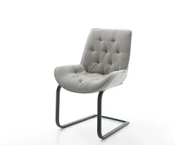 FreischwingerTaimi-Flex Strukturstoff Soft Grau Freischwinger flach Schwarz Sofort versandfertig