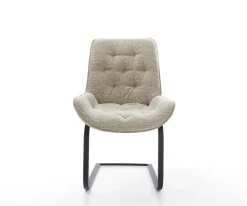 FreischwingerTaimi-Flex Webstoff Soft Beige Freischwinger flach Schwarz Sofort versandfertig