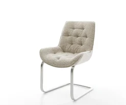 FreischwingerTaimi-Flex Webstoff Soft Beige Freischwinger flach Edelstahl Sofort versandfertig