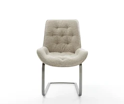 FreischwingerTaimi-Flex Webstoff Soft Beige Freischwinger flach Graphit Sofort versandfertig