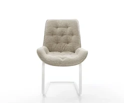 FreischwingerTaimi-Flex Webstoff Soft Beige Freischwinger flach Weiß Sofort versandfertig