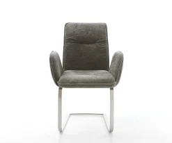 FreischwingerVinja-Flex Bouclé Soft Schlamm Freischwinger flach Edelstahl Sofort versandfertig