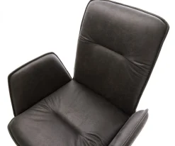 FreischwingerVinja-Flex Mikrofaser Anthrazit Vintage Freischwinger flach Edelstahl Sofort versandfertig
