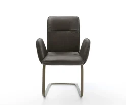 FreischwingerVinja-Flex Mikrofaser Anthrazit Vintage Freischwinger flach Effektfinish Titan Sofort versandfertig
