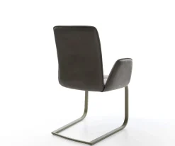 FreischwingerVinja-Flex Mikrofaser Anthrazit Vintage Freischwinger flach Effektfinish Titan Sofort versandfertig