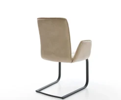 FreischwingerVinja-Flex Mikrofaser Beige Vintage Freischwinger flach Schwarz Sofort versandfertig