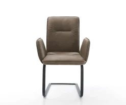 FreischwingerVinja-Flex Mikrofaser Taupe Vintage Freischwinger flach Schwarz Sofort versandfertig