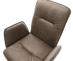 FreischwingerVinja-Flex Mikrofaser Taupe Vintage Freischwinger flach Schwarz Sofort versandfertig