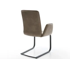 FreischwingerVinja-Flex Mikrofaser Taupe Vintage Freischwinger flach Schwarz Sofort versandfertig