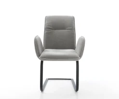 FreischwingerVinja-Flex Strukturstoff Soft Grau Freischwinger flach Schwarz Sofort versandfertig