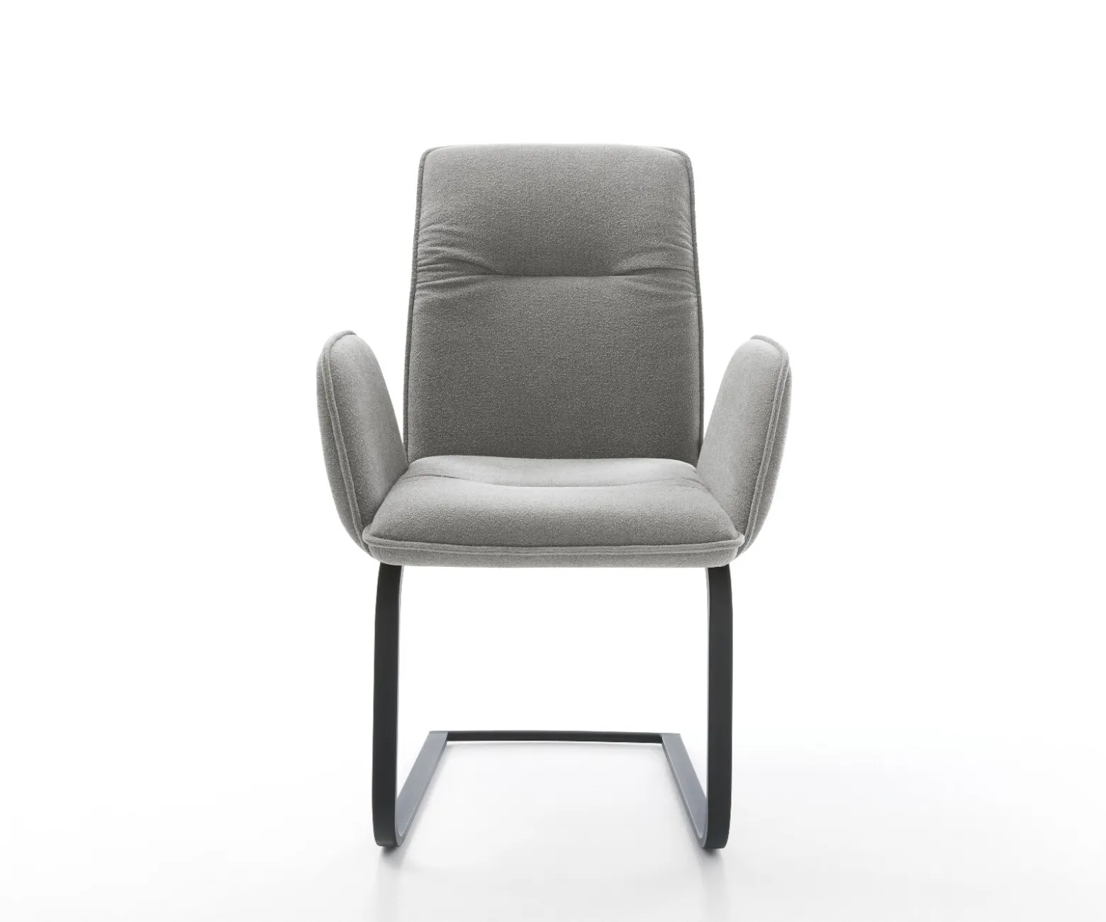 FreischwingerVinja-Flex Strukturstoff Soft Grau Freischwinger flach Schwarz Sofort versandfertig