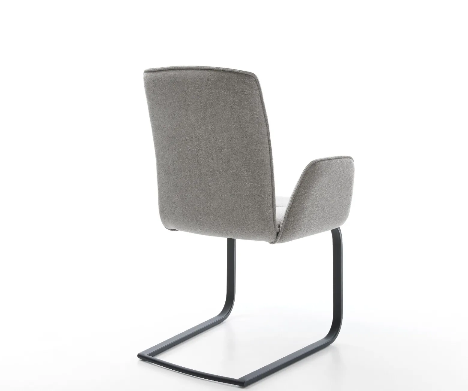 FreischwingerVinja-Flex Strukturstoff Soft Grau Freischwinger flach Schwarz Sofort versandfertig