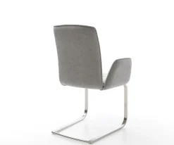 FreischwingerVinja-Flex Strukturstoff Soft Grau Freischwinger flach Edelstahl Sofort versandfertig