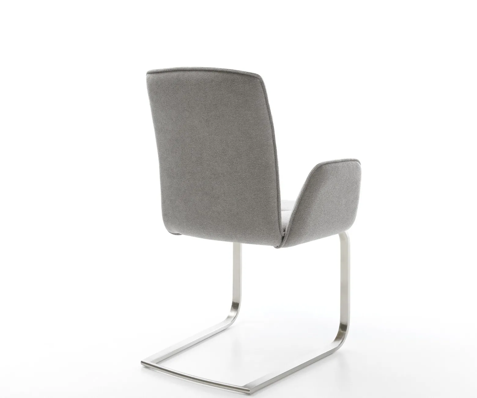 FreischwingerVinja-Flex Strukturstoff Soft Grau Freischwinger flach Edelstahl Sofort versandfertig