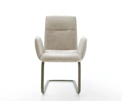 FreischwingerVinja-Flex Webstoff Soft Beige Freischwinger flach Effektfinish Titan Sofort versandfertig
