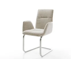 FreischwingerVinja-Flex Webstoff Soft Beige Freischwinger flach Edelstahl Sofort versandfertig