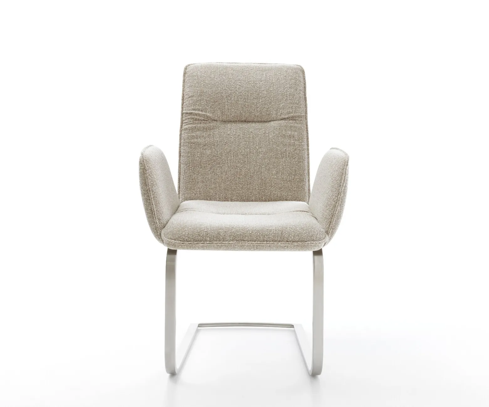 FreischwingerVinja-Flex Webstoff Soft Beige Freischwinger flach Edelstahl Sofort versandfertig