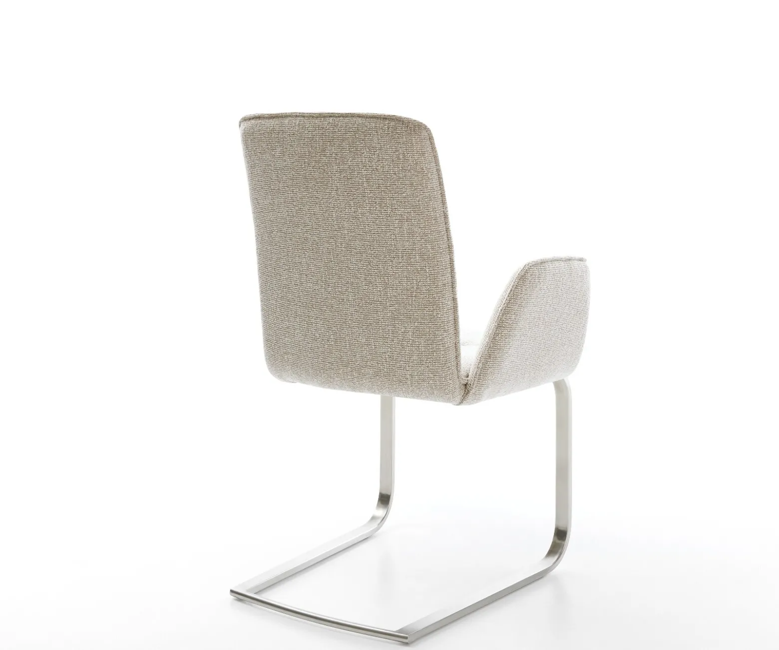 FreischwingerVinja-Flex Webstoff Soft Beige Freischwinger flach Edelstahl Sofort versandfertig