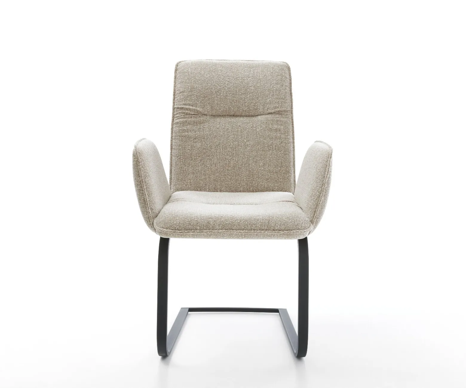 FreischwingerVinja-Flex Webstoff Soft Beige Freischwinger flach Schwarz Sofort versandfertig