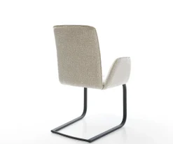 FreischwingerVinja-Flex Webstoff Soft Beige Freischwinger flach Schwarz Sofort versandfertig