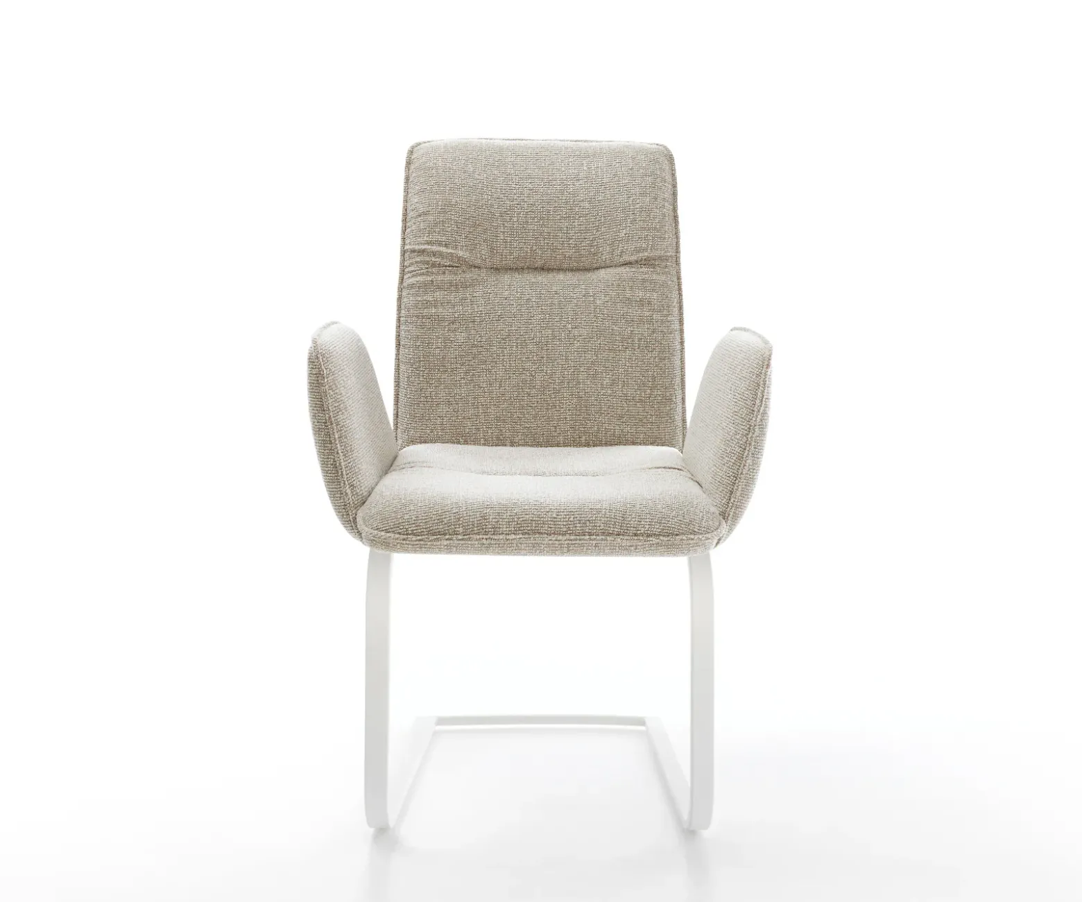 FreischwingerVinja-Flex Webstoff Soft Beige Freischwinger flach Weiß Sofort versandfertig