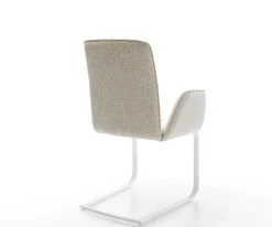 FreischwingerVinja-Flex Webstoff Soft Beige Freischwinger flach Weiß Sofort versandfertig