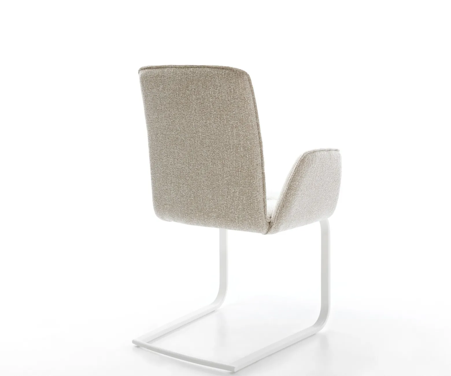 FreischwingerVinja-Flex Webstoff Soft Beige Freischwinger flach Weiß Sofort versandfertig